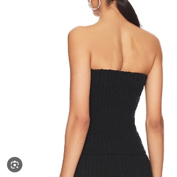 NBD Tara Boucle Knit Bustier black strapless ribbed sweater top - Picture 2 of 7